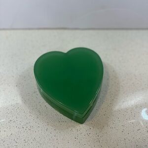 1920s E.W. Inc Chicago Art Deco Jadeite Heart Shaped Makeup Dresser Box